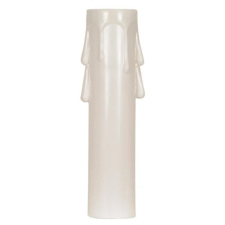 Plastic Drip Candle Cover - White Plastic Drip - 13/16" Inside Diameter - 7/8" Outside Diameter - 4" Height