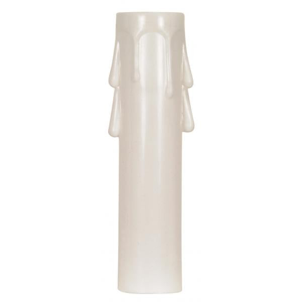 Plastic Drip Candle Cover - White Plastic Drip - 13/16" Inside Diameter - 7/8" Outside Diameter - 4" Height