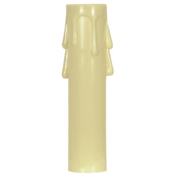 Plastic Drip Candle Cover - Ivory Plastic Drip - 13/16" Inside Diameter - 7/8" Outside Diameter - 4" Height