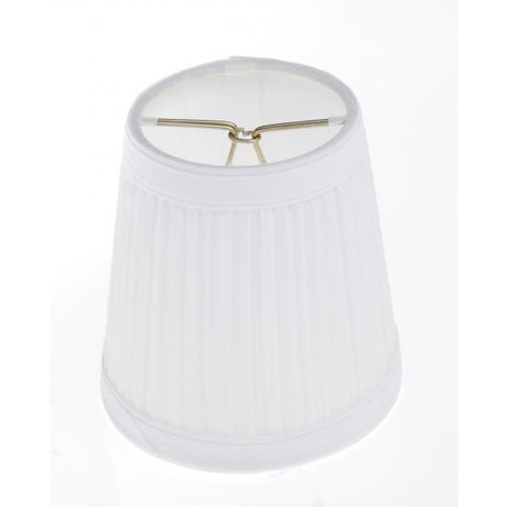 Clip On Shade - White Pleated Round - 3" Top - 4" Bottom - 4" Side