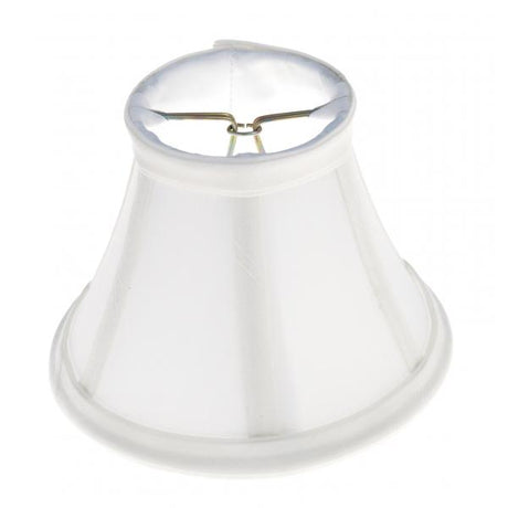 Clip On Shade - White Silk Bell - 3" Top - 5" Bottom - 4" Side