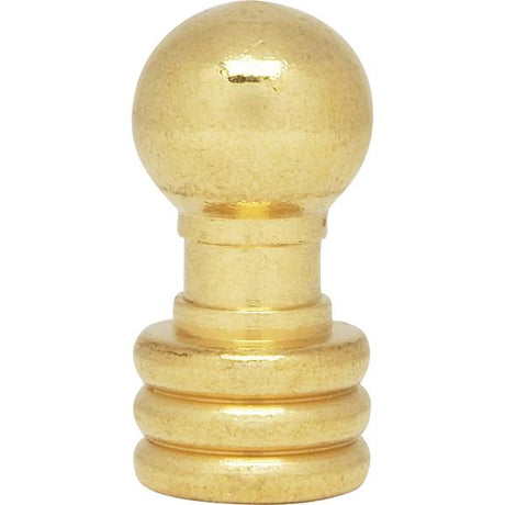 Ball Knob Finial - Burnished And Lacquered - 1-1/8" Height - 1/4-27