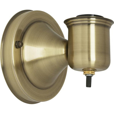 1-5/8" Wired Wall Bracket With Bottom Turn Knob Switch - Antique Brass Finish - Includes Hardware - 60W Max