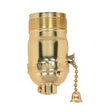 On-Off Pull Chain Socket - 1/8 IPS - Aluminum - Brite Gilt Finish - 660W - 250V - Uno Thread