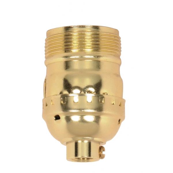 Short Keyless Socket - 1/8 IPS - Aluminum - Brite Gilt Finish - 660W - 250V - Uno Thread