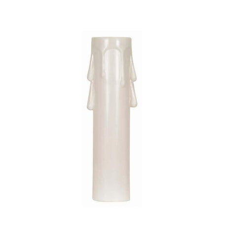 Plastic Drip Candle Cover - White Plastic Drip - 13/16" Inside Diameter - 7/8" Outside Diameter - 2" Height