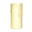 Plastic Drip Candle Cover - Ivory Plastic Drip - 13/16" Inside Diameter - 7/8" Outside Diameter - 2" Height