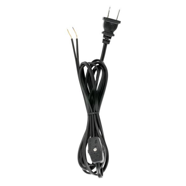 8 Ft. Cord Sets with Line Switches All Cord Sets - Molded Plug Tinned tips 3/4" Strip with 2" Slit Switch 24" From Free End 36" Hank - 200 Ctn