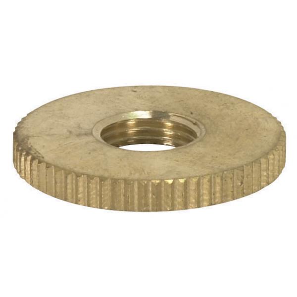 Brass Round Knurled Locknut - 1/8 IP - 1" Diameter - 1/8" Thick - Unfinished