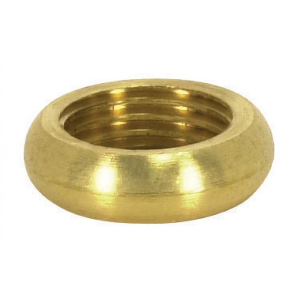 Brass Round Beaded Locknut - 1/8 IP - 9/16" Diameter - 5/32" Thick - Unfinished