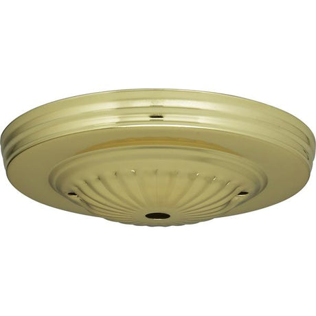 Ribbed Canopy - Canopy Only - Brass Finish - 5" Diameter - 7/16" Center Hole - 2 -8/32 Bar Holes