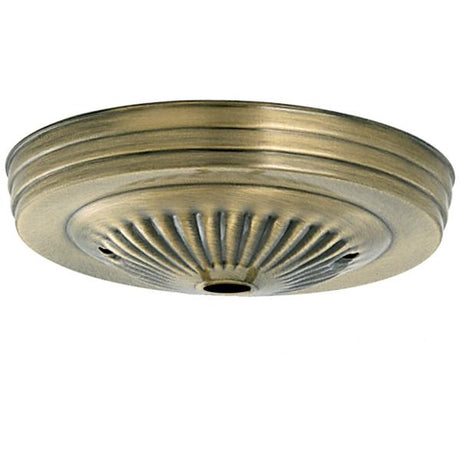 Ribbed Canopy - Canopy Only - Antique Brass Finish - 5" Diameter - 7/16" Center Hole - 2 -8/32 Bar Holes