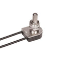 On-Off Metal Push Switch - 3/8 Metal Bushing - Single Circuit - 6A-125V, 3A-250V Rating - Nickel Finish