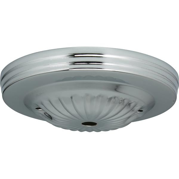 Ribbed Canopy - Canopy Only - Chrome Finish - 5" Diameter - 7/16" Center Hole - 2 -8/32 Bar Holes