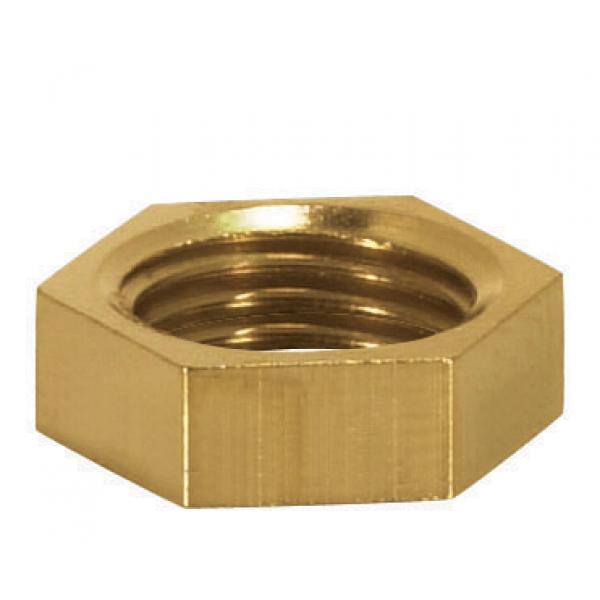 Brass Hexagon Locknut - 1/8 IP - 1/2" Hexagon - 3/16" Thick - Unfinished