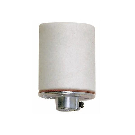 Keyless 3 Terminal Grounded Porcelain Socket With Metal Cap - 1/8 IPS Metal Cap - Glazed - 660W - 250V