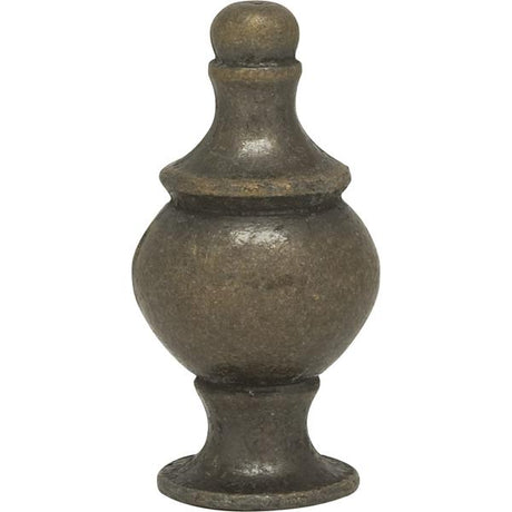 Modern Finial - 1-1/2" Height - 1/4-27 - Antique Brass Finish