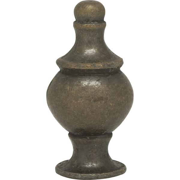 Modern Finial - 1-1/2" Height - 1/4-27 - Antique Brass Finish
