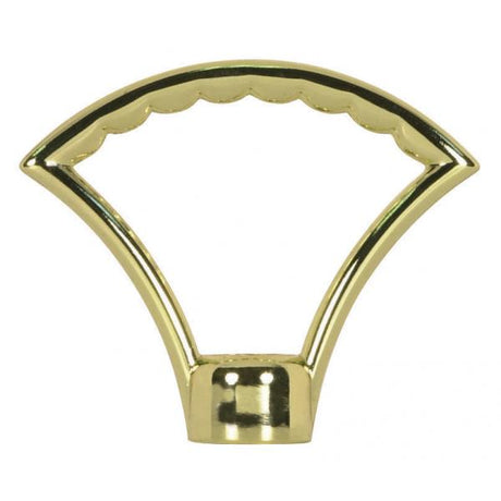 2" Die Cast Fixture Loops - 1/8 IP With Wireway - Hang Straight Loop - 20lbs Max - Polished Brass Plated Finish