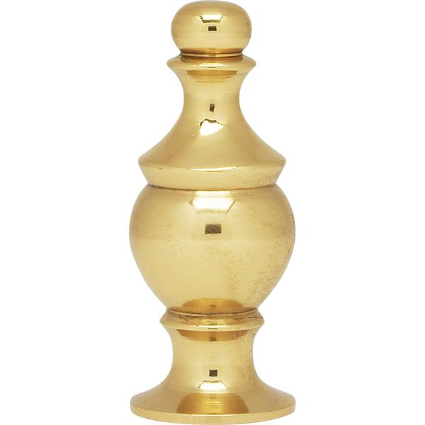 Finial - 1-1/2" Height - 1/4-27 - Polished Brass Finish