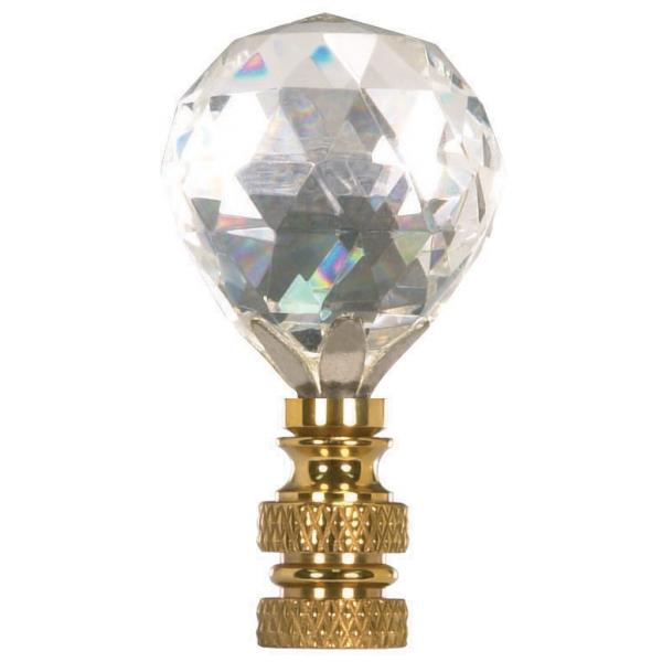 Ball Cut Crystal Finial - 2-1/4" Height - 1/4-27
