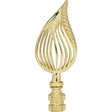 Leaf Brass Finial - 3-1/2" Height - 1/4-27 - Polished Brass Finish