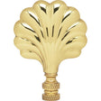 Fan Brass Finial - 3" Height - 1/4-27 - Polished Brass Finish
