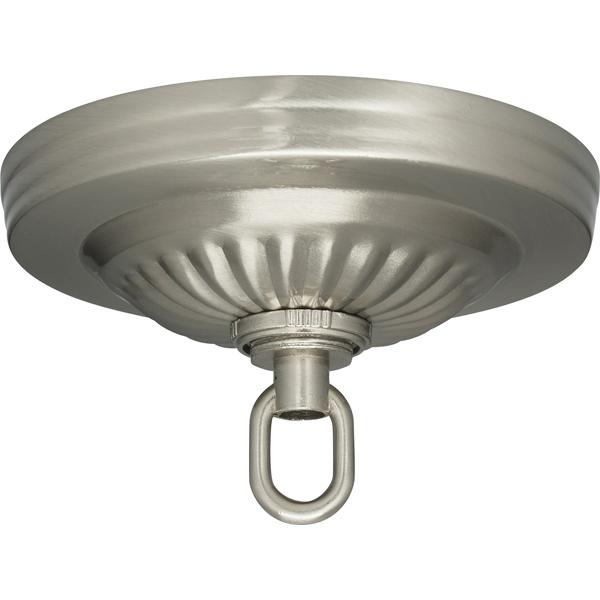 Ribbed Canopy Kit - Brushed Nickel Finish - 5" Diameter - 1-1/16" Center Hole - Includes Hardware - 25lbs Max