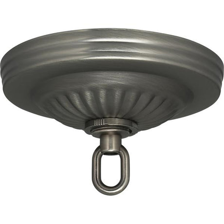 Ribbed Canopy Kit - Brushed Pewter Finish - 5" Diameter - 1-1/16" Center Hole - Includes Hardware - 25lbs Max