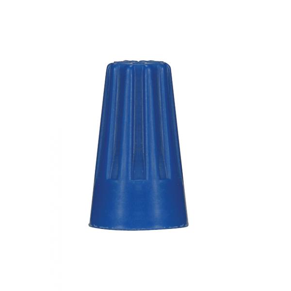 Wire Connector With Spring Inserts - For 105C Supply Wire - 600V - Small - Blue Finish - 3 #18 Max