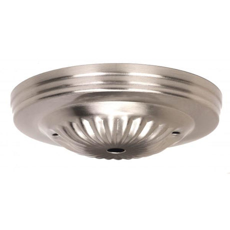 Ribbed Canopy - Canopy Only - Brushed Nickel Finish - 5" Diameter - 7/16" Center Hole - 2 -8/32 Bar Holes