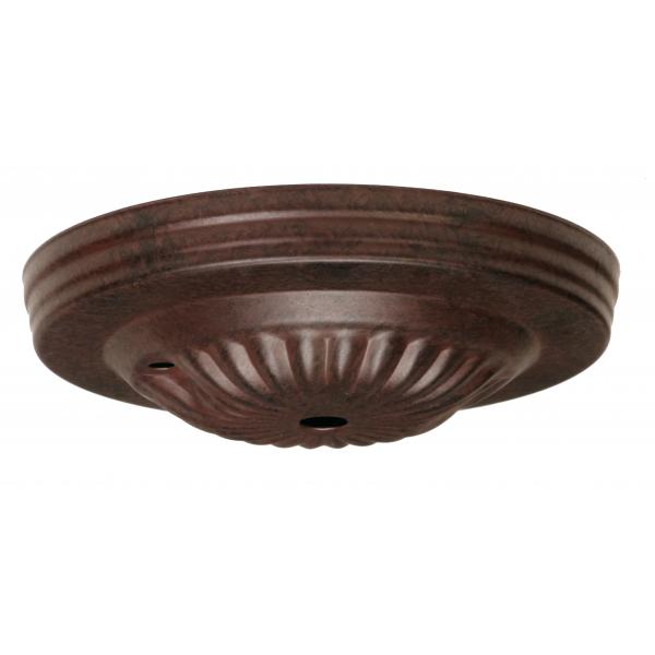 Ribbed Canopy - Canopy Only - Old Bronze Finish - 5" Diameter - 7/16" Center Hole - 2 -8/32 Bar Holes