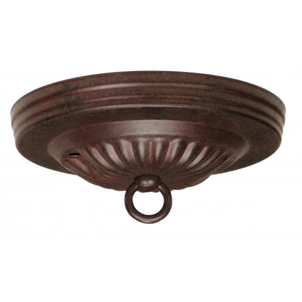 Ribbed Canopy Kit - Old Bronze Finish - 5" Diameter - 7/16" Center Hole - 2-8/32 Bar Holes - Includes Hardware - 10lbs Max