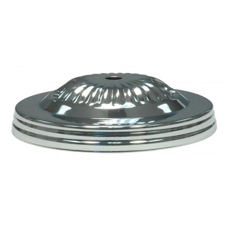 Ribbed Canopy Kit And Matching Hardware - Polished Nickel Finish - 5" Diameter - 7/16" Center Hole - 2-8/32 Bar Holes