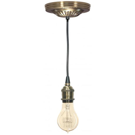 Ribbed Canopy Kit And Matching Hardware - Antique Brass Finish - 5" Diameter - 7/16" Center Hole - 2-8/32 Bar Holes