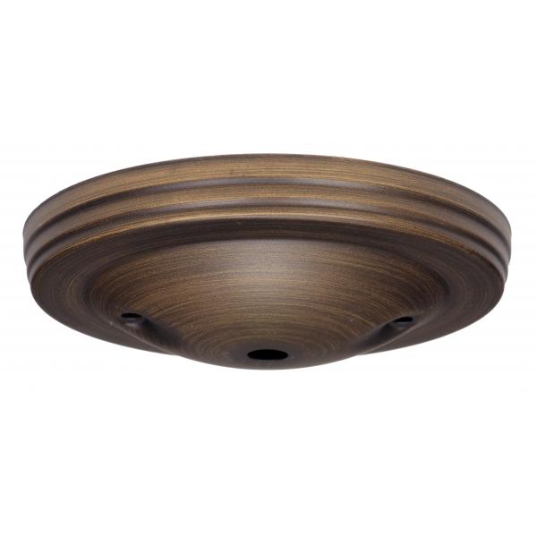 Smooth Canopy Kit And Matching Hardware - Dark Antique Brass Finish - 5" Diameter - 7/16" Center Hole - 2-8/32 Bar Holes