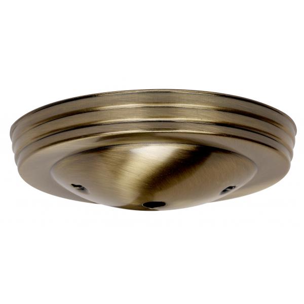 Smooth Canopy - Canopy Only - Antique Brass Finish - 5" Diameter - 7/16" Center Hole - 2 -8/32 Bar Holes