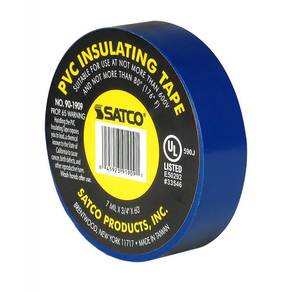 PVC Electrical Tape - 3/4" x 60 Foot - Blue