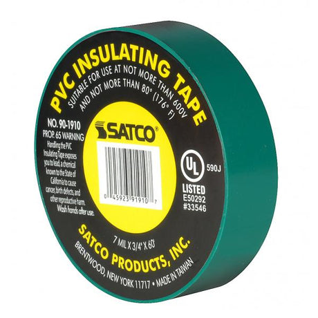 PVC Electrical Tape - 3/4" x 60 Foot - Green