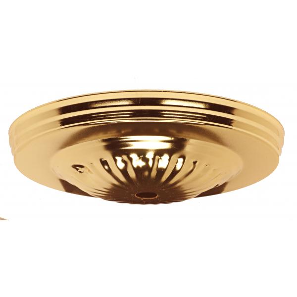 Ribbed Canopy Kit And Matching Hardware - Brass Finish - 5" Diameter - 7/16" Center Hole - 2-8/32 Bar Holes