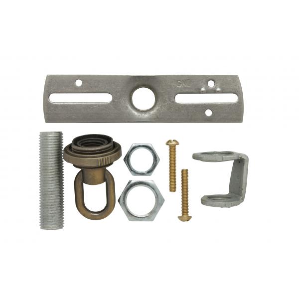 Ribbed Canopy Kit - Antique Brass Finish - 5" Diameter - 1-1/16" Center Hole - Includes Hardware - 25lbs Max