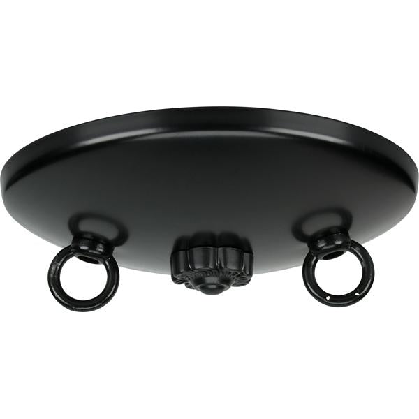 Bath Swag Canopy Kit - Black Finish - 5" Diameter - 3- 7/16" Holes - Includes Hardware - 10lbs Max