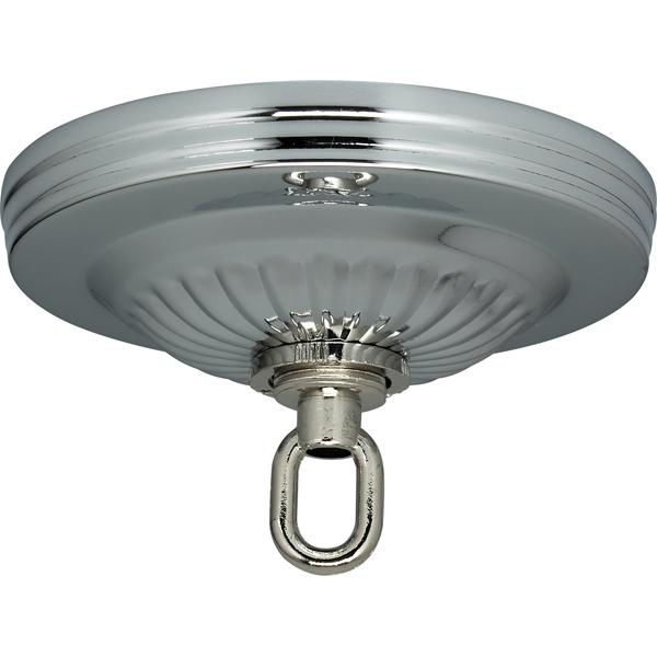 Ribbed Canopy Kit - Chrome Finish - 5" Diameter - 1-1/16" Center Hole - Includes Hardware - 25lbs Max