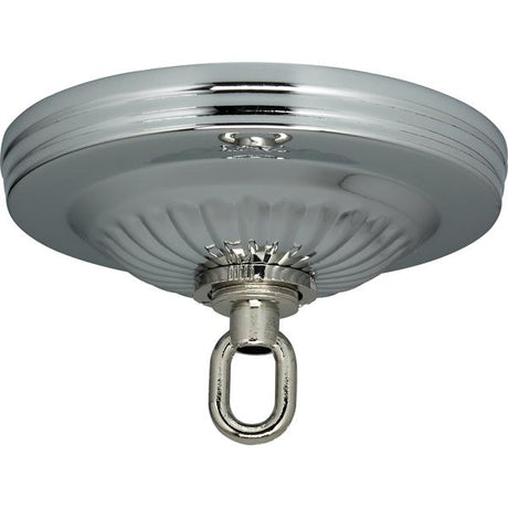 Ribbed Canopy Kit - Chrome Finish - 5" Diameter - 1-1/16" Center Hole - Includes Hardware - 25lbs Max