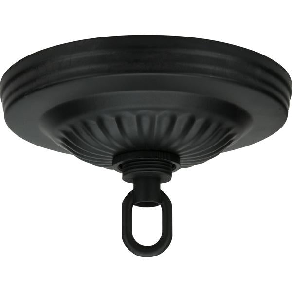 Ribbed Canopy Kit - Black Finish - 5" Diameter - 1-1/16" Center Hole - Includes Hardware - 25lbs Max