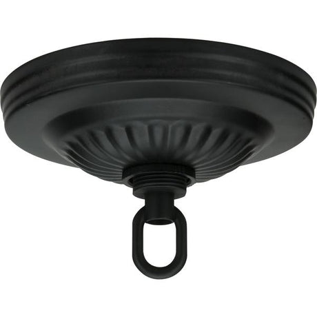 Ribbed Canopy Kit - Black Finish - 5" Diameter - 1-1/16" Center Hole - Includes Hardware - 25lbs Max