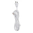 12 Foot 18/2 SPT-1 105C Cord Set - White Finish - 72" Hank - 150 Carton - Molded Polarized Plug - Tinned Tips 3/4" Strip With 2" Slit