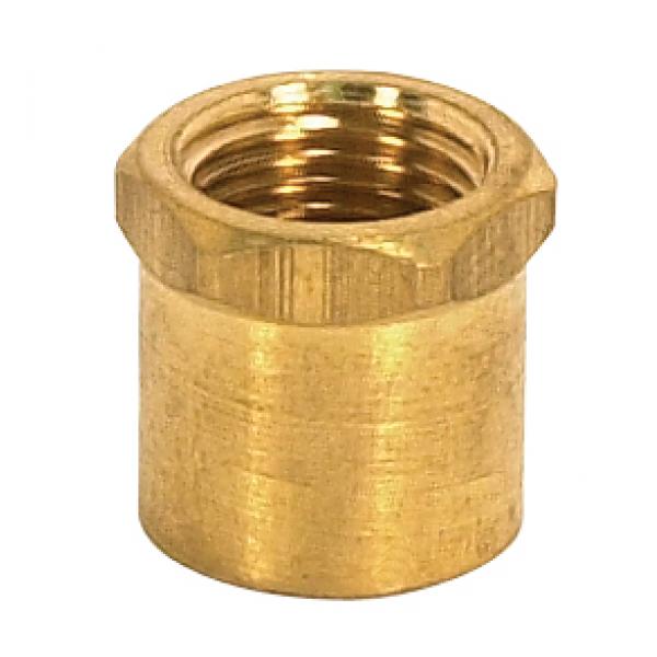 Brass Coupling - Unfinished - 1/2" Long - Hexagon Head Coupling - 1/8 IP