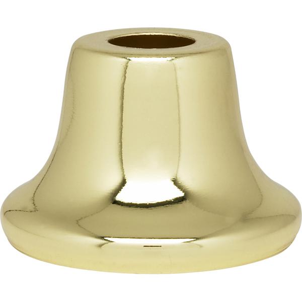 Flanged Steel Neck - 7/16" Hole - 1" Height - 13/16" Top - 1-3/8" Bottom Seats - Brass Plated Finish