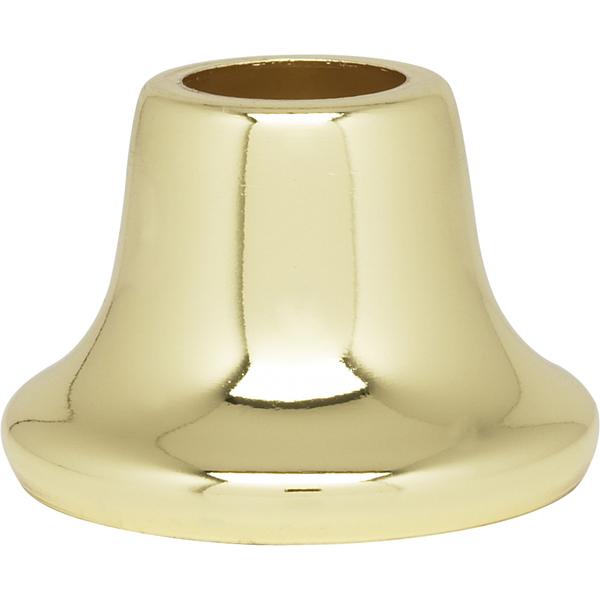 Flanged Steel Neck - 9/16" Hole - 1" Height - 13/16" Top - 1-3/8" Bottom Seats - Brass Plated Finish